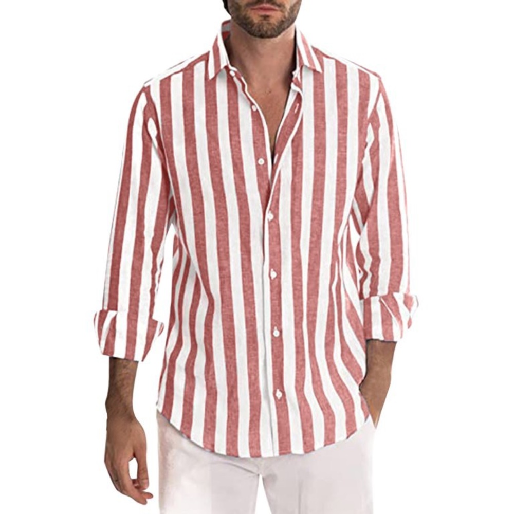 GAP• Slim Fit Standard shirt Button Down pink Stripped